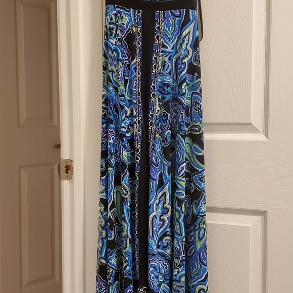 Beautiful Unique Summer Dress - INC - Small - Blue, Purple, White, Black Paisley - Picture 4 of 4